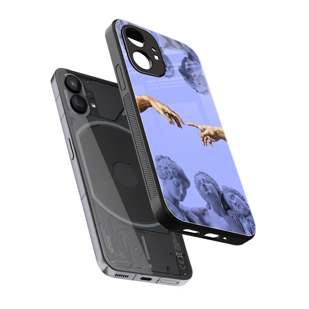 Sculpted Elegance sleek nothing phone 1 cover with tempered glass back and TPU edges