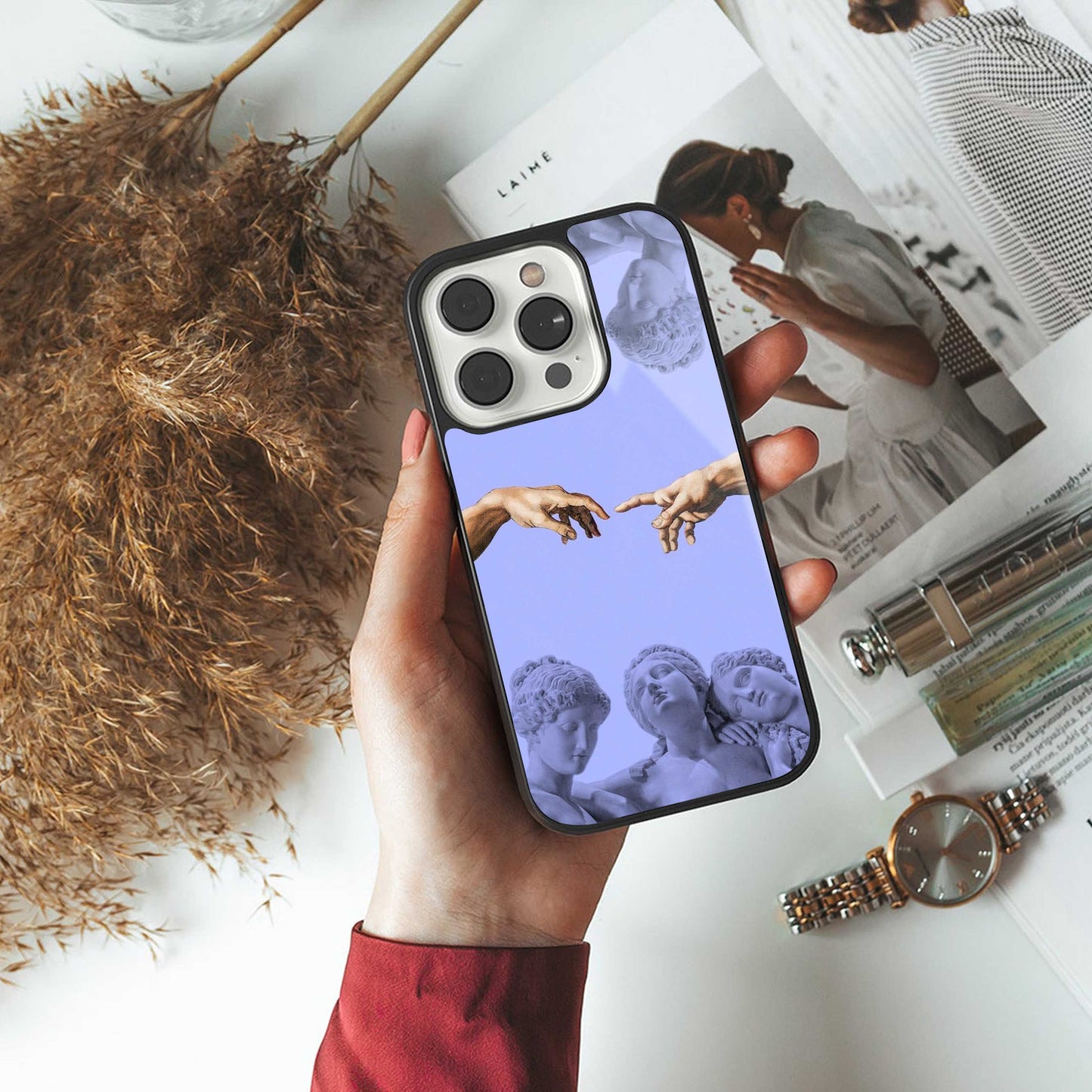 Sculpted Elegance Phone Case for Iphone 16 | Glass Case