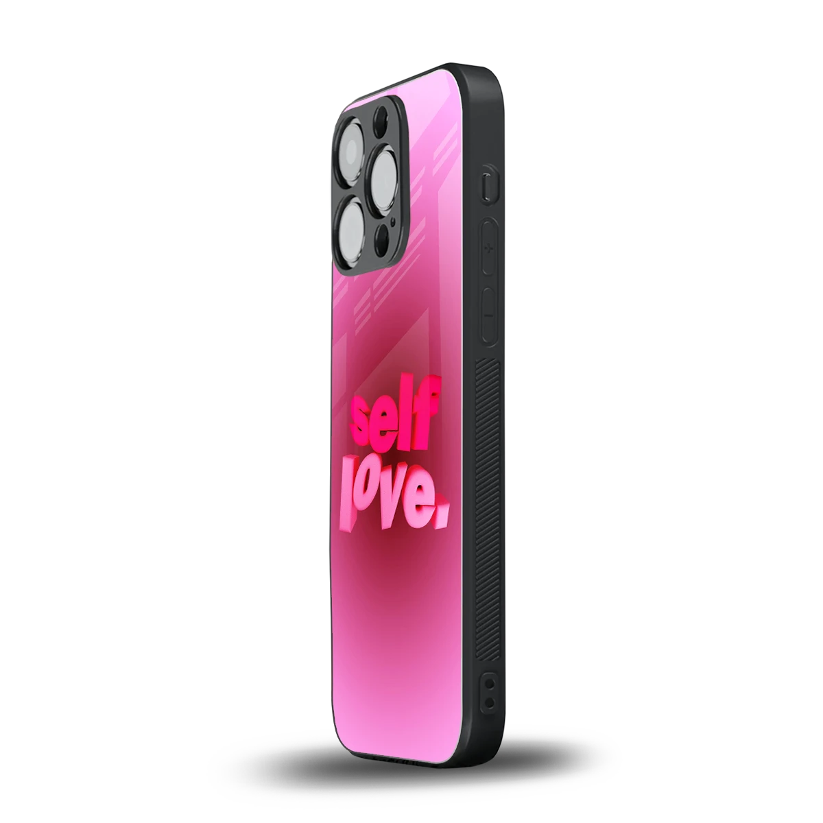 Self Love Aesthetic iphone 16 pro mobile cover | shockproof glass phone case