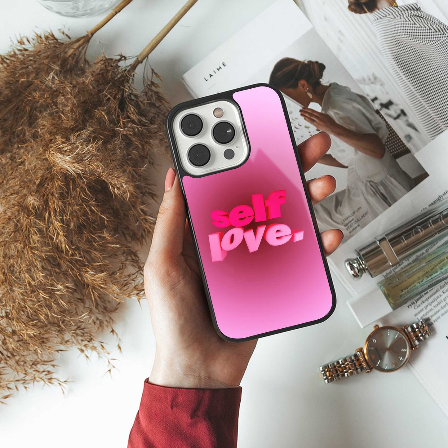 Self Love Aesthetic Phone Case for Iphone 16 | Glass Case