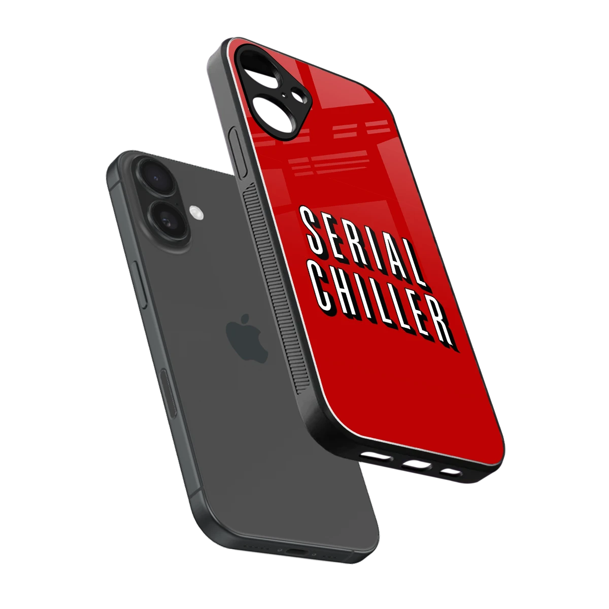 Serial Chiller sleek iphone 16 plus cover with tempered glass back and TPU edges