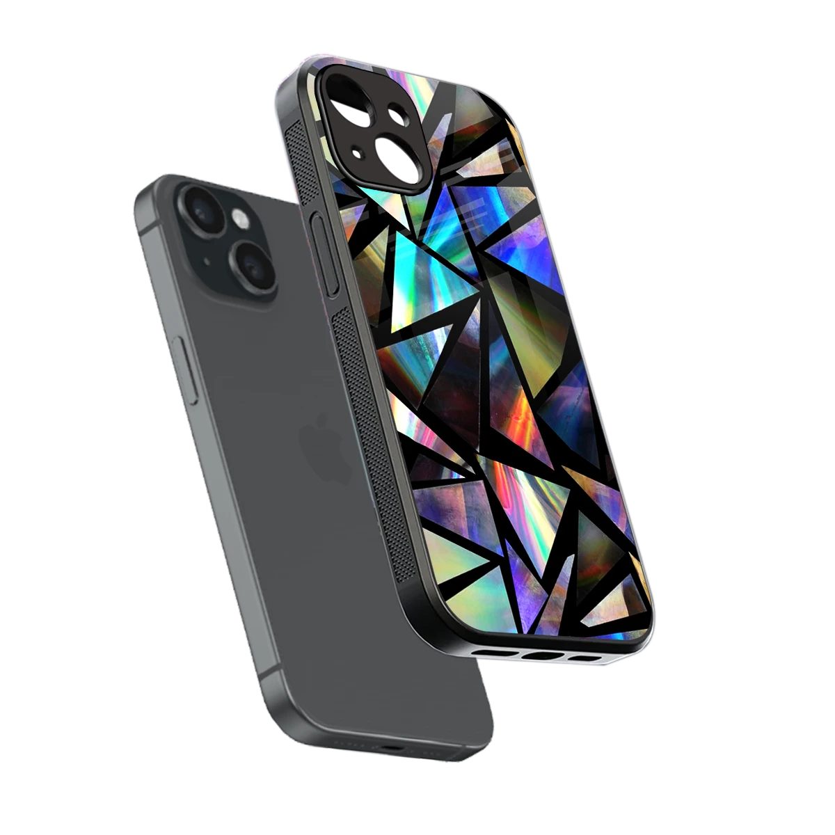 Shattered Luxe sleek iphone 13 mini cover with tempered glass back and TPU edges