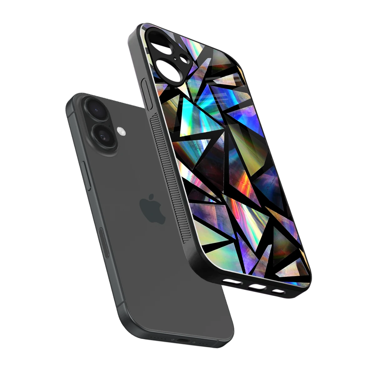 Shattered Luxe sleek iphone 16 plus cover with tempered glass back and TPU edges