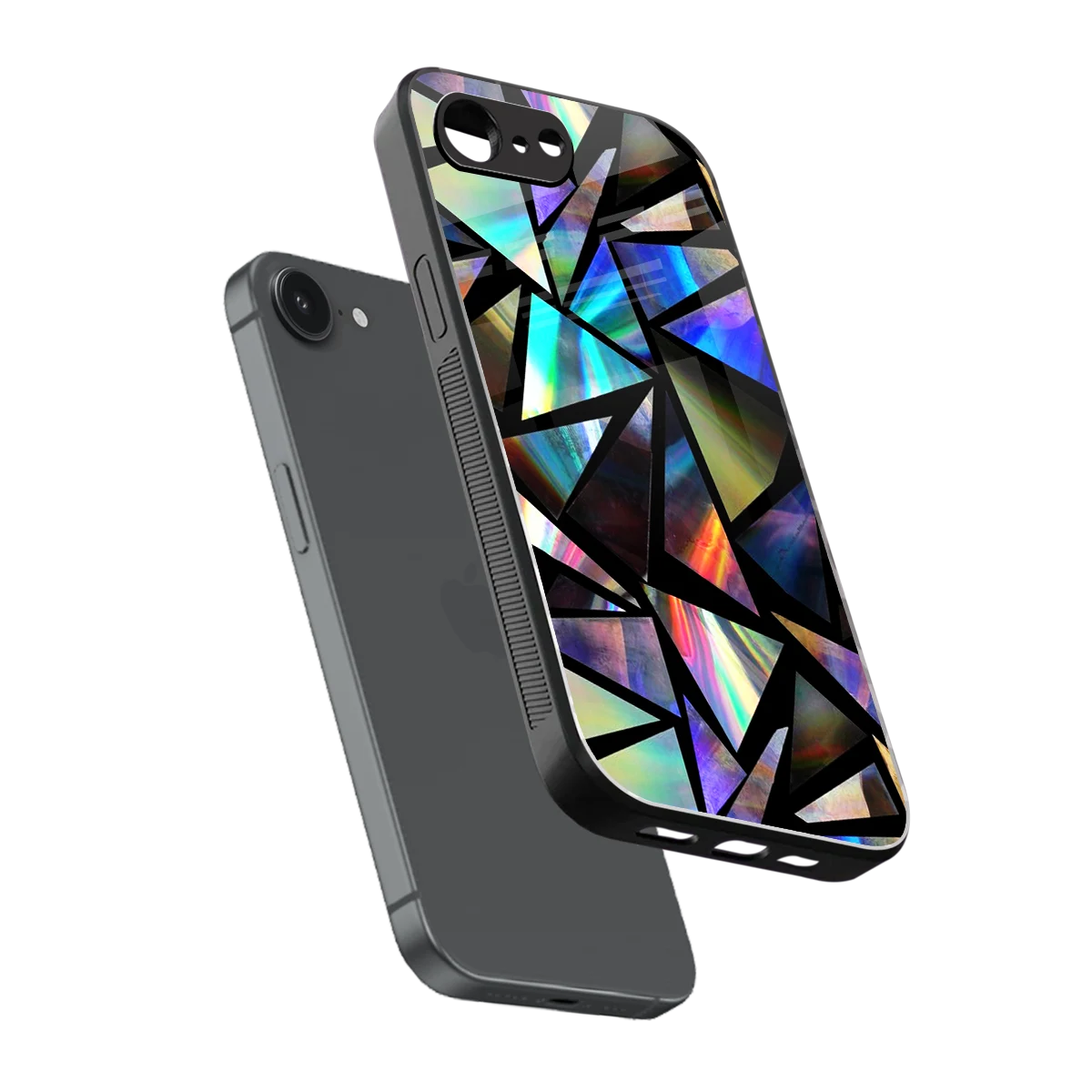 Shattered Luxe sleek iphone 16e cover with tempered glass back and TPU edges
