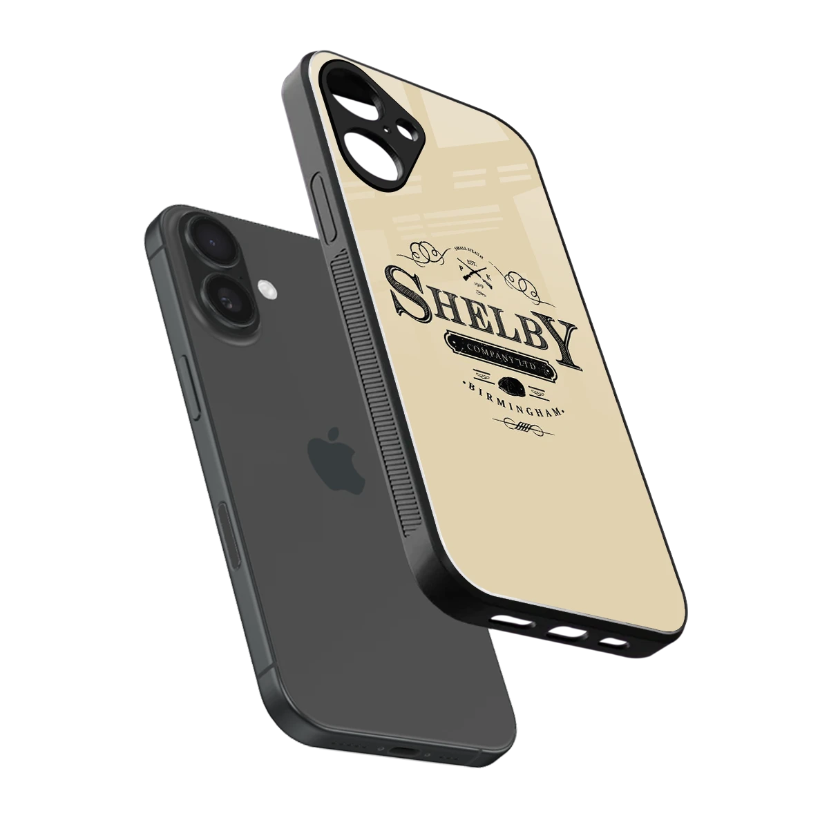 Shelby sleek iphone 16 plus cover with tempered glass back and TPU edges