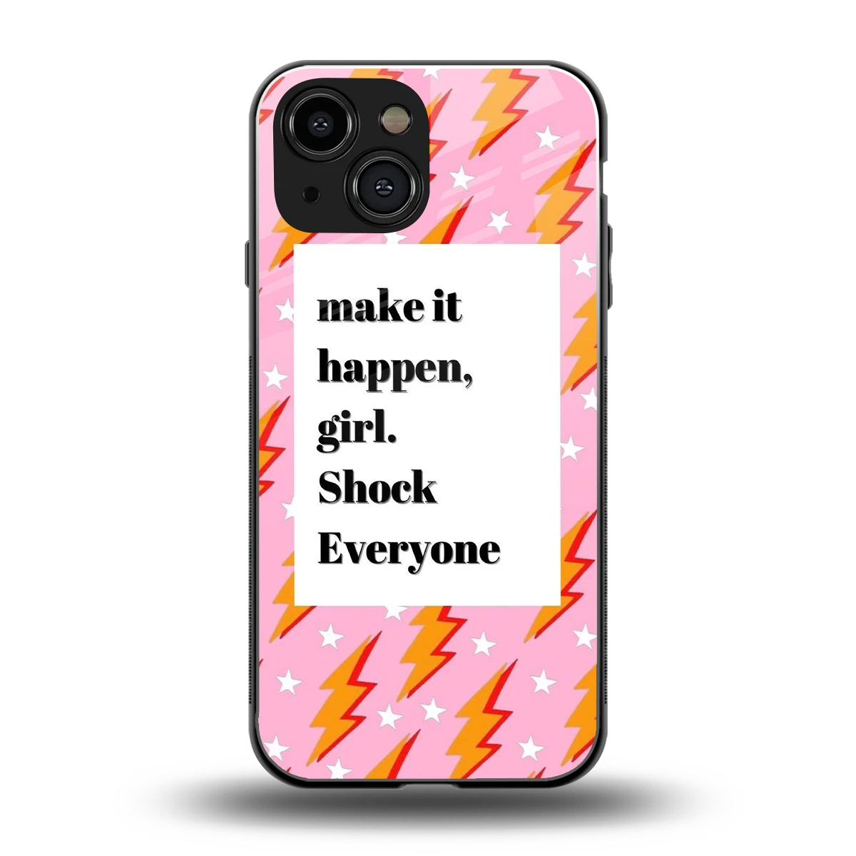 Shock Everyone back phone cover | glass case for iphone 13 mini