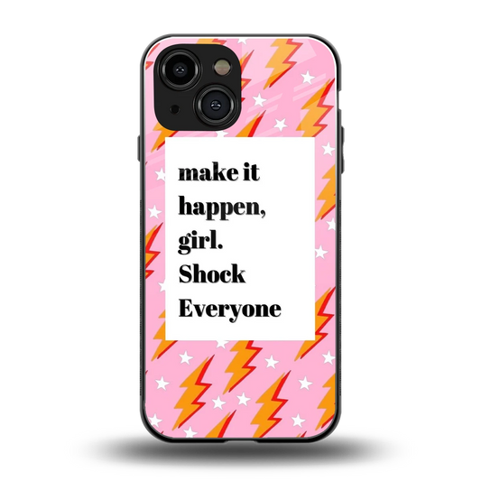 Shock Everyone back phone cover | glass case for iphone 13 mini