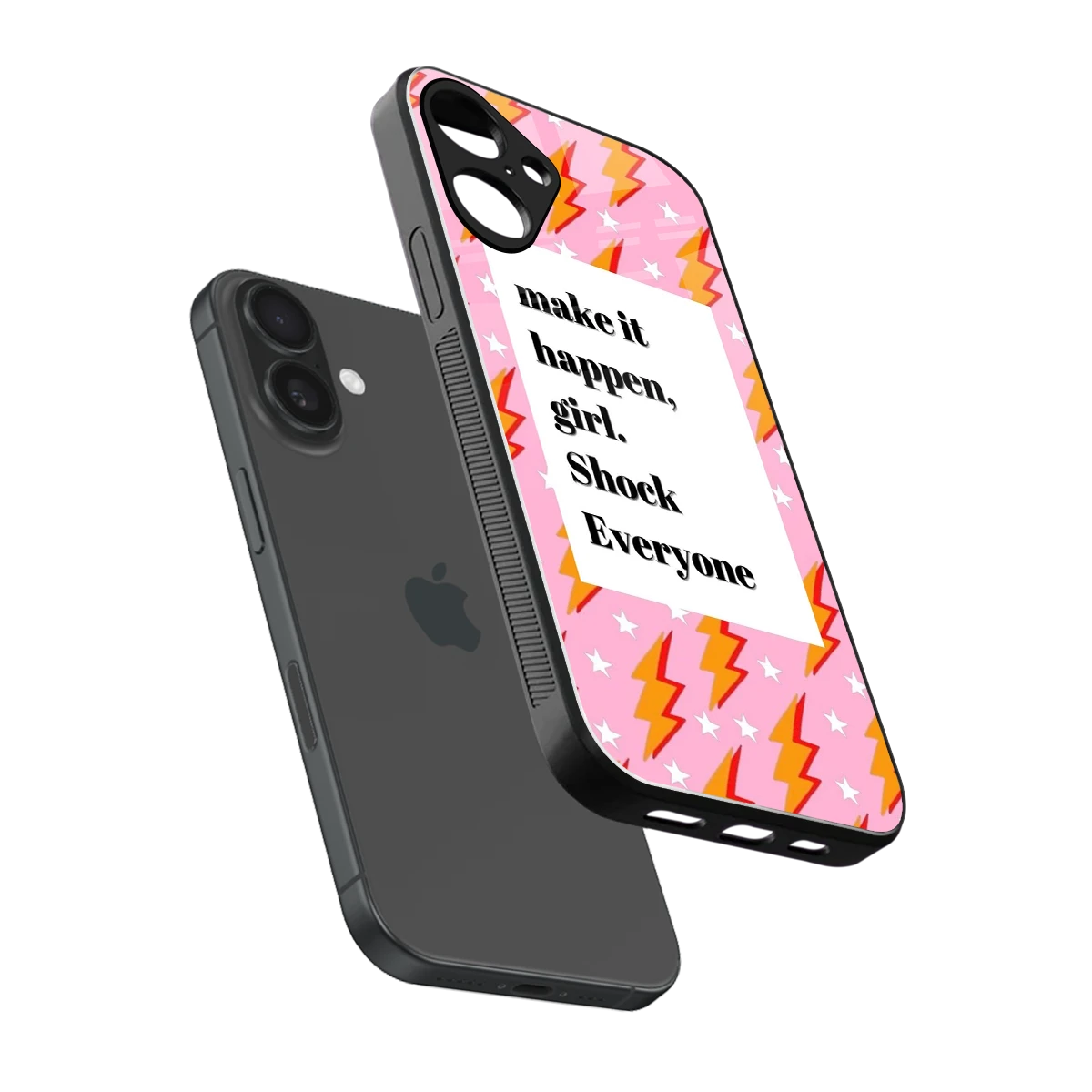 Shock Everyone sleek iphone 16 plus cover with tempered glass back and TPU edges