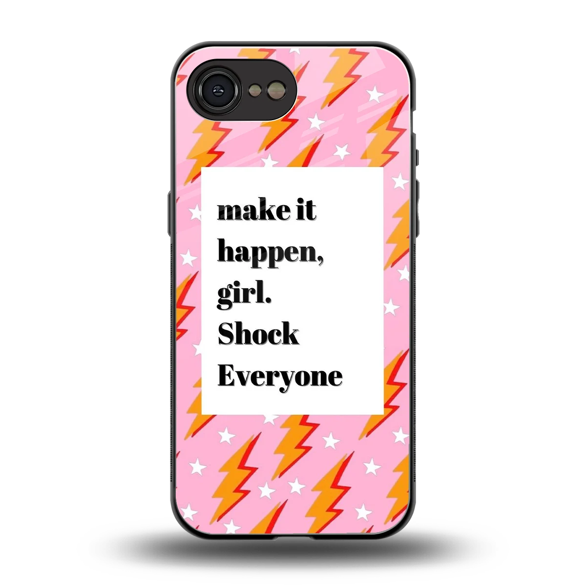 Shock Everyone back phone cover | glass case for iphone 16e