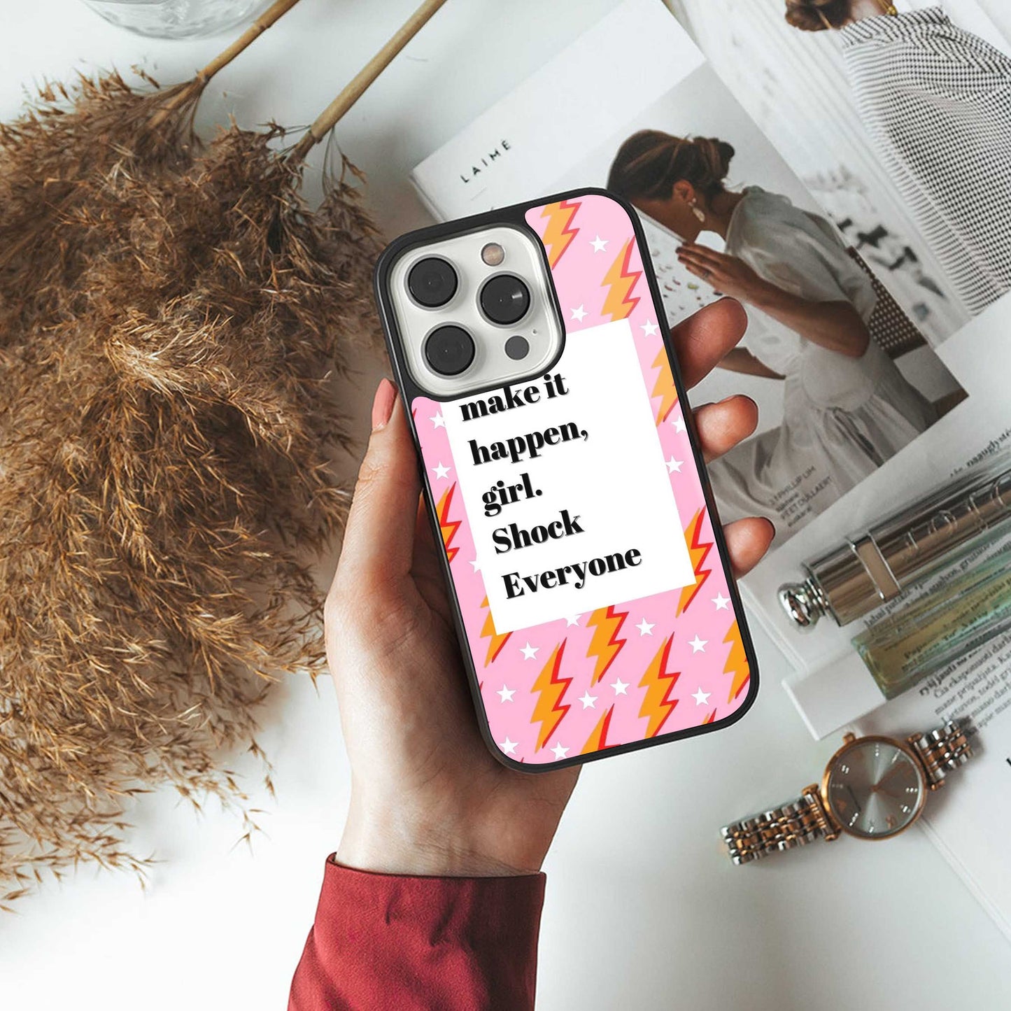 Shock Everyone luxury glass phone case for iPhone 16 | scratch and drop resistant