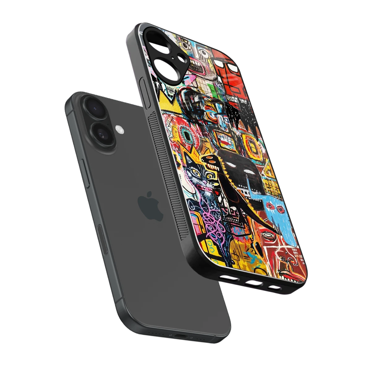 Sketch Book sleek iphone 16 plus cover with tempered glass back and TPU edges