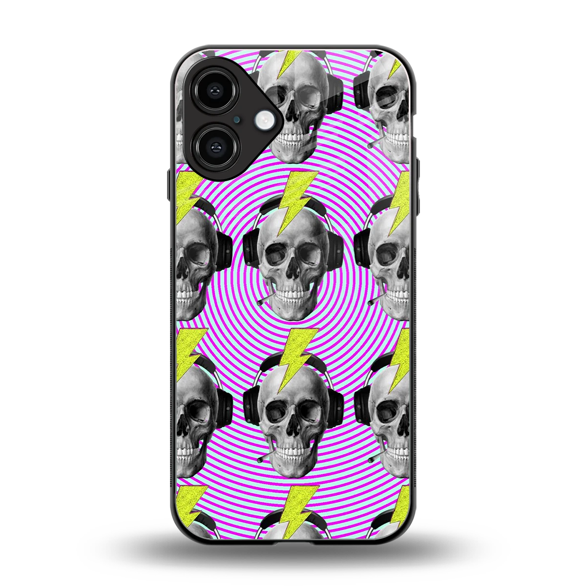 Skull Trip back phone cover | glass case for iphone 16 plus