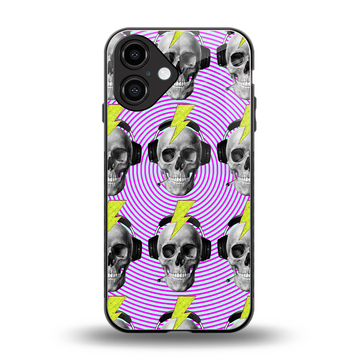 Skull Trip back phone cover | glass case for iphone 16