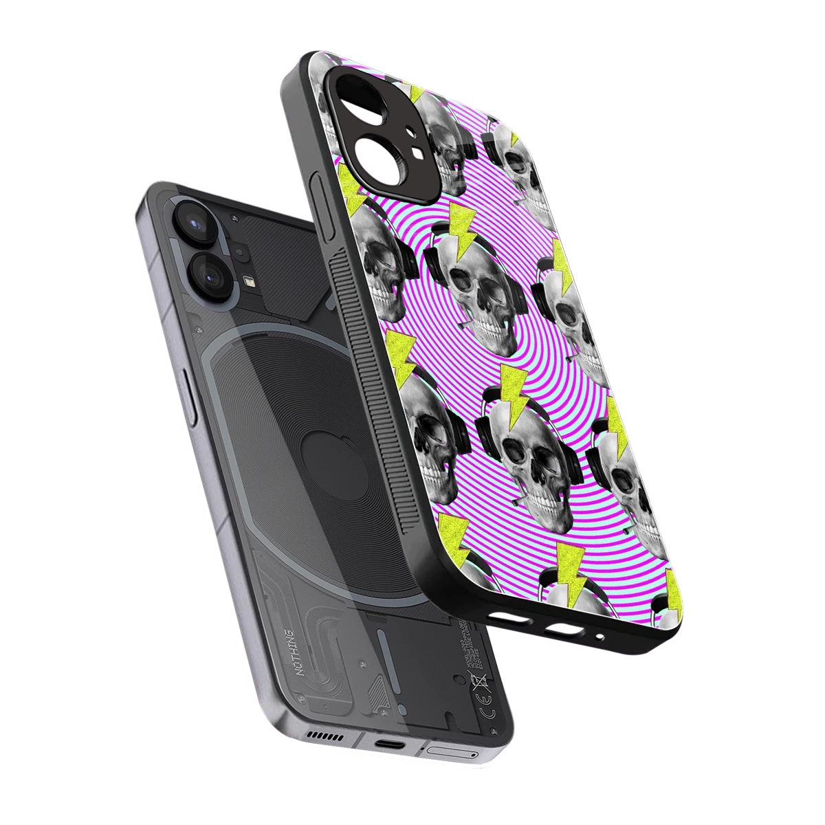 Skull Trip sleek nothing phone 1 cover with tempered glass back and TPU edges