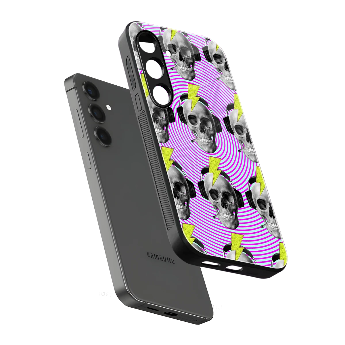 Skull Trip sleek samsung galaxy s24 cover with tempered glass back and TPU edges