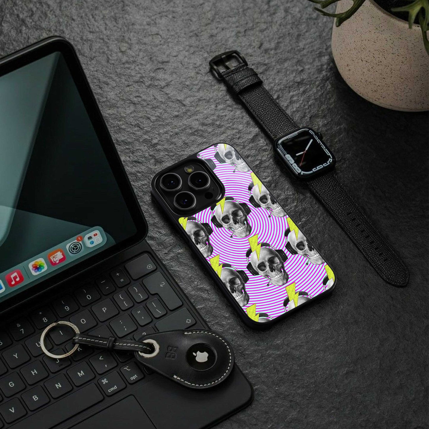 Skull Trip luxury glass phone case for iPhone 16 | scratch and drop resistant