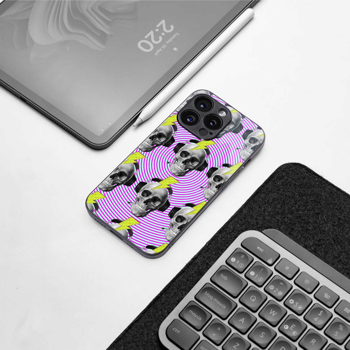 Skull Trip TPU glass hybrid case for iPhone 16 | premium mobile back cover