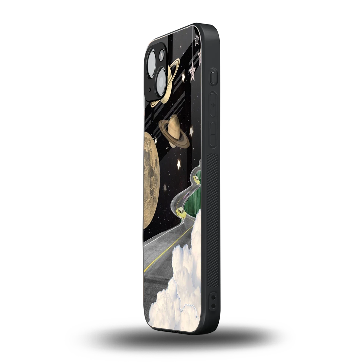 Skyline Galaxy iphone 14 plus mobile cover | shockproof glass phone case