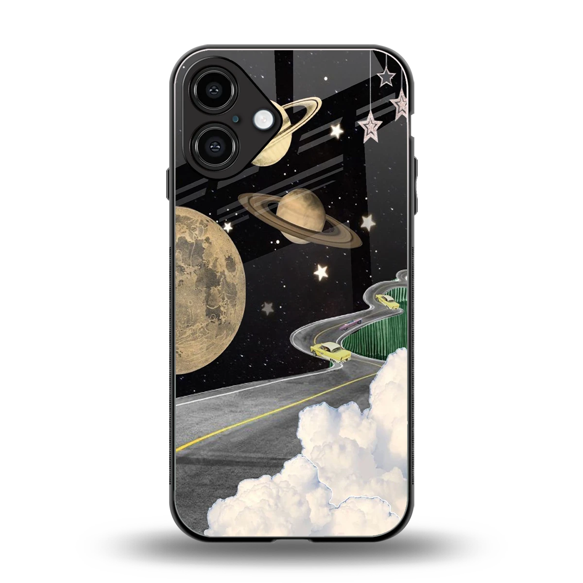 Skyline Galaxy back phone cover | glass case for iphone 16 plus