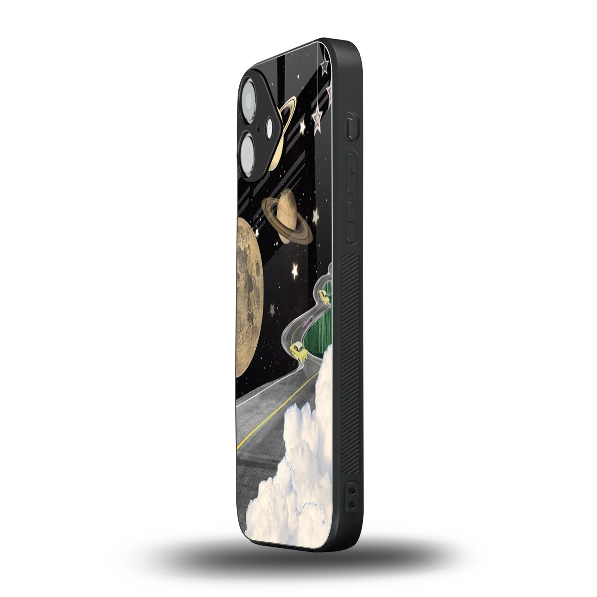 Skyline Galaxy iphone 16 plus mobile cover | shockproof glass phone case