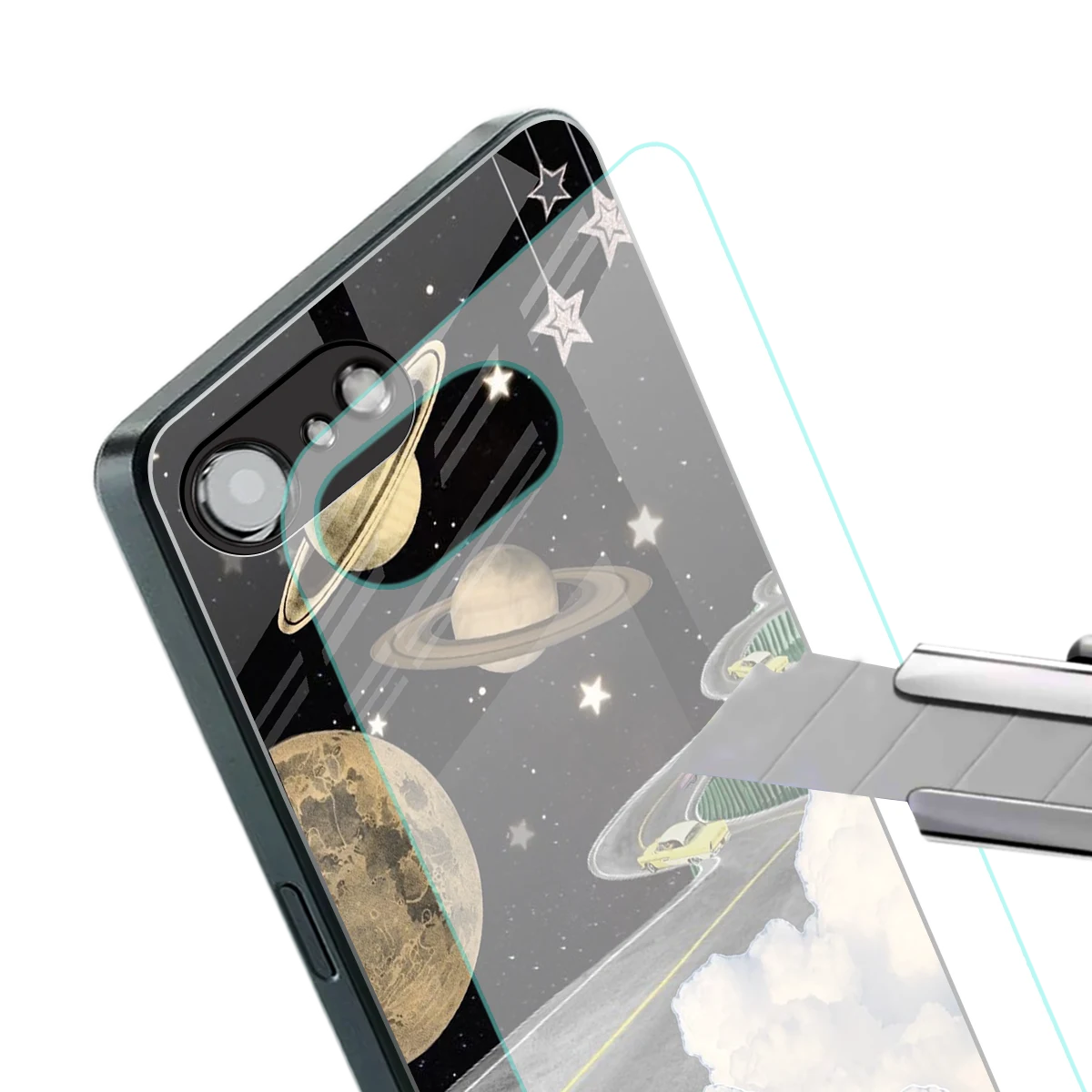 Skyline Galaxy stylish phone case for iphone 16e | glossy glass and slim fit