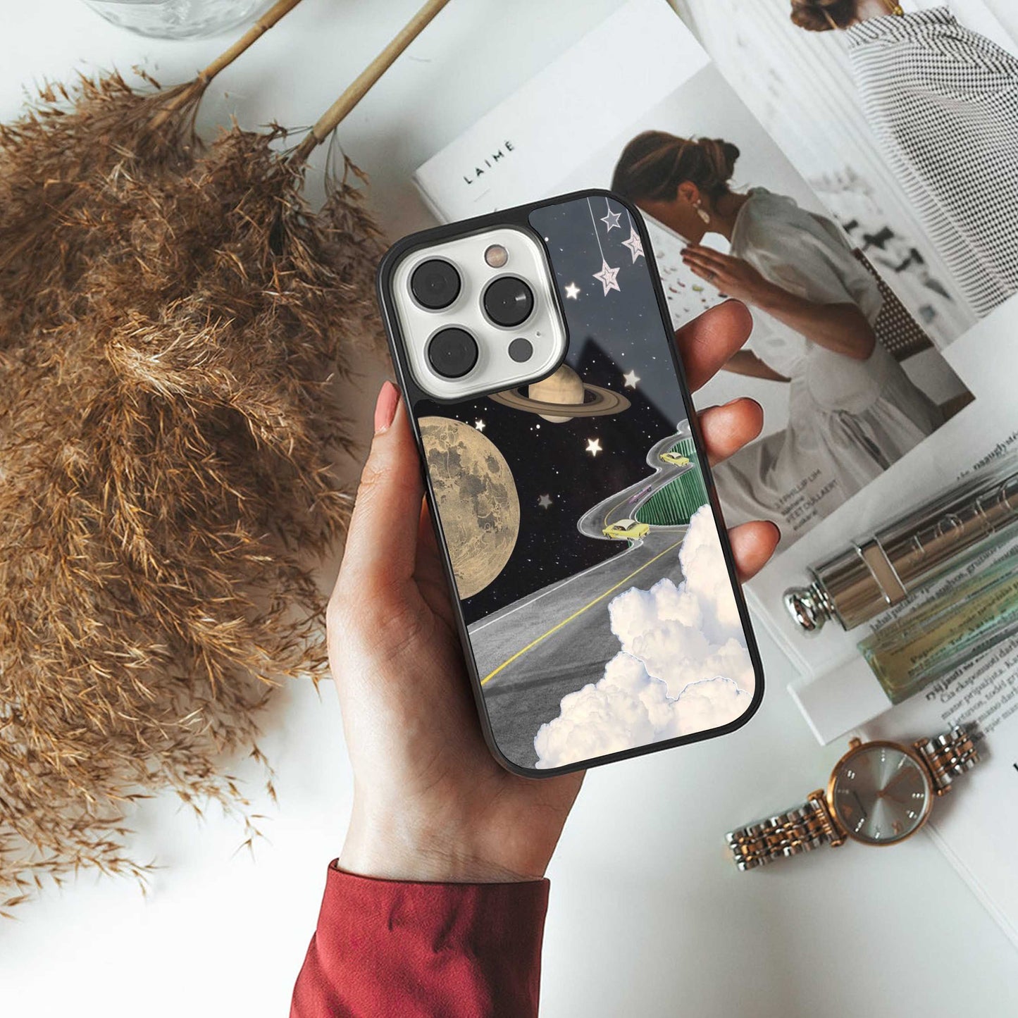 Skyline Galaxy luxury glass phone case for iPhone 16 | scratch and drop resistant