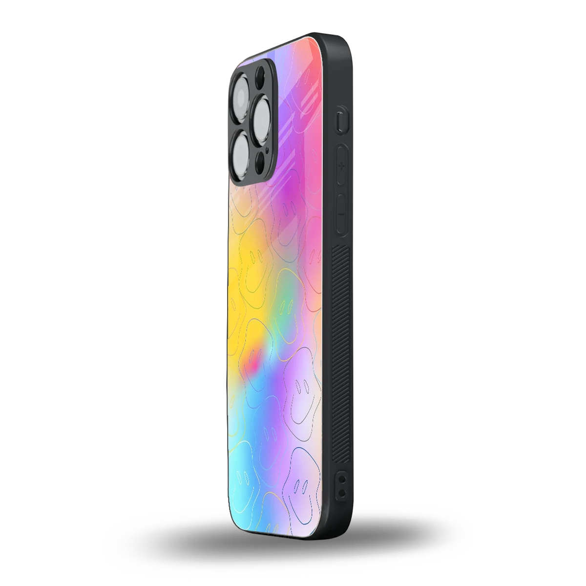 Smiley Colorburst iphone 15 pro max mobile cover | shockproof glass phone case