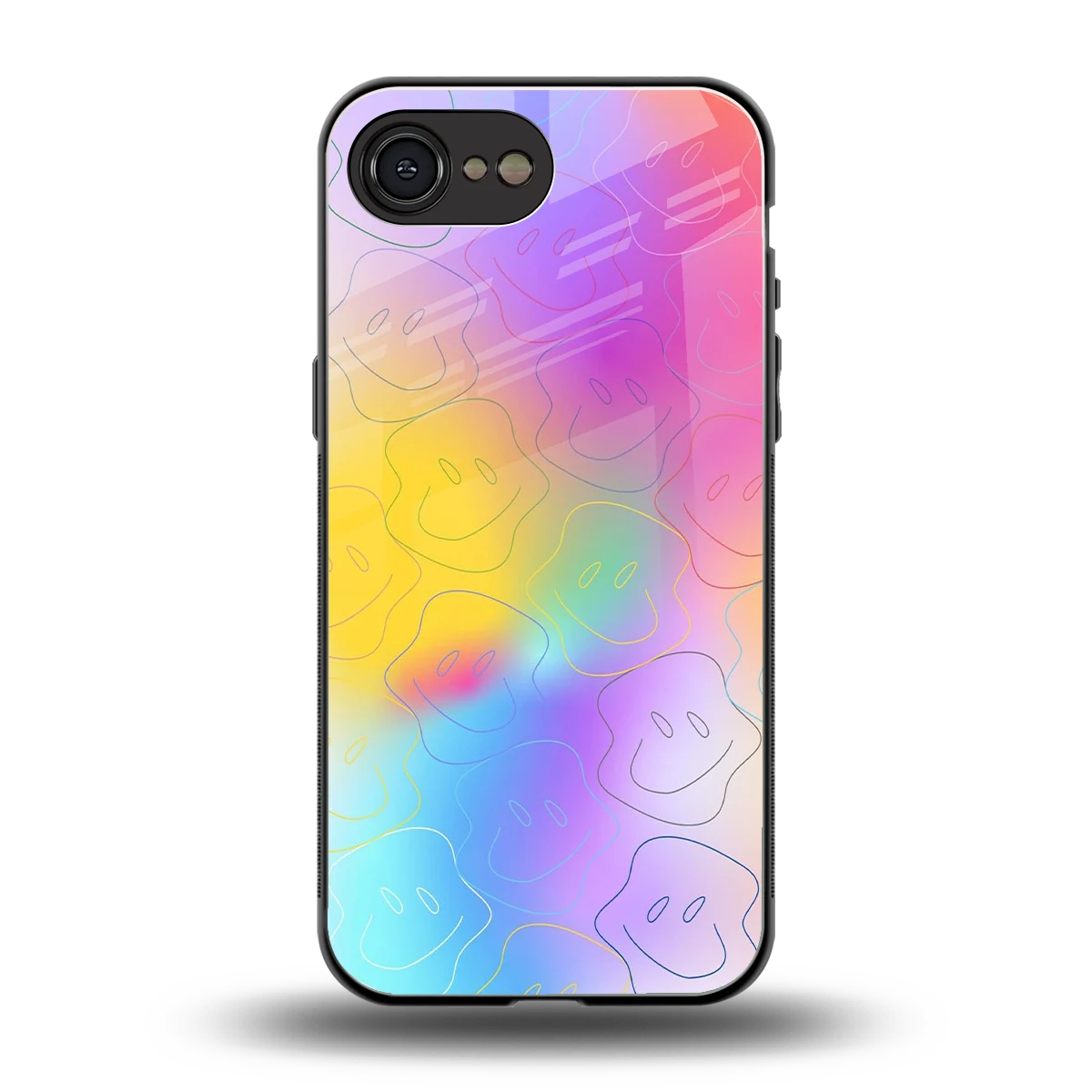 Smiley Colorburst back phone cover | glass case for iphone 16e
