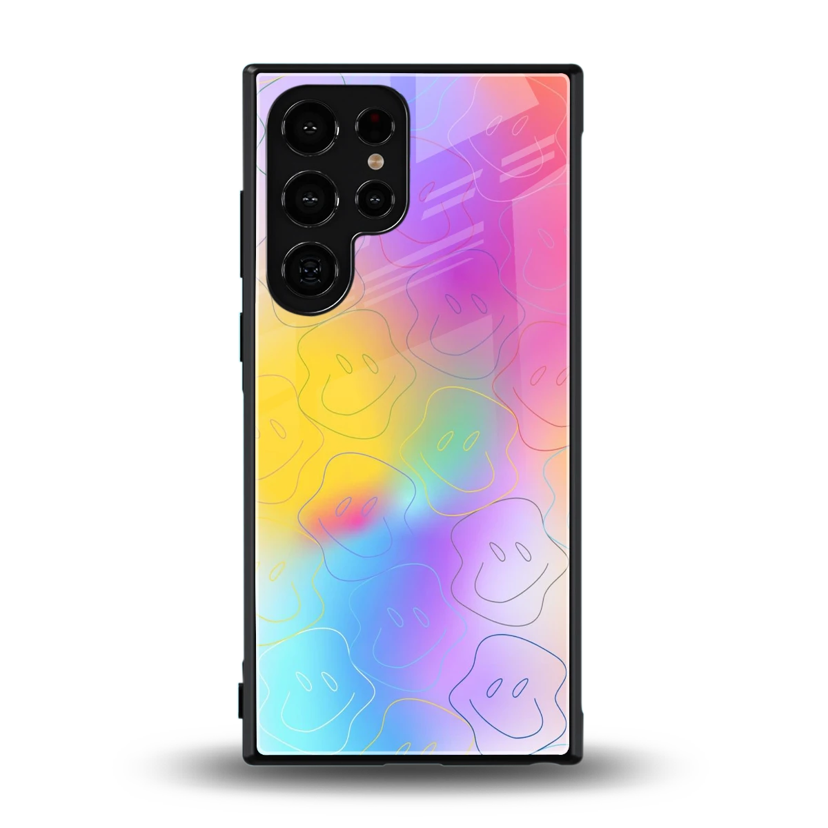 Smiley Colorburst back phone cover | glass case for samsung galaxy s24 ultra