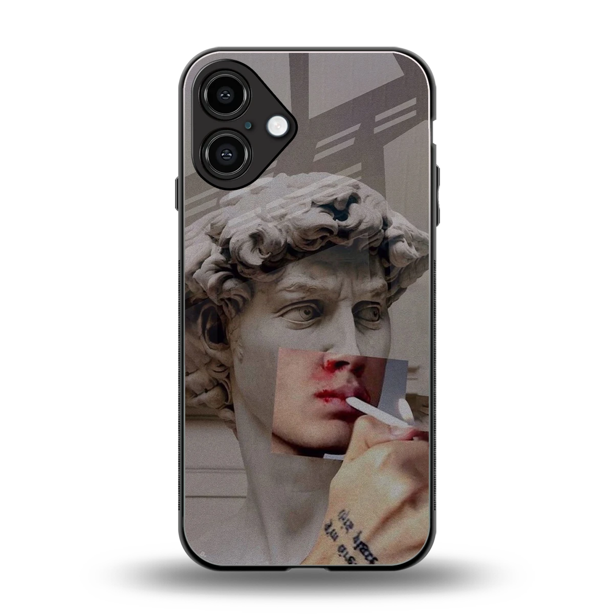 Smokin David back phone cover | glass case for iphone 16 plus