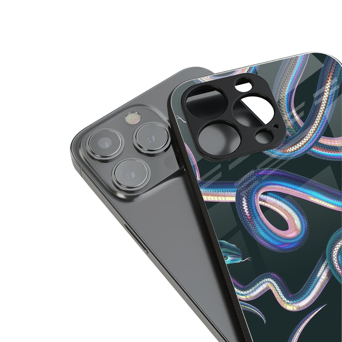 Snakes stylish phone case for iPhone 16 | glossy glass and slim fit