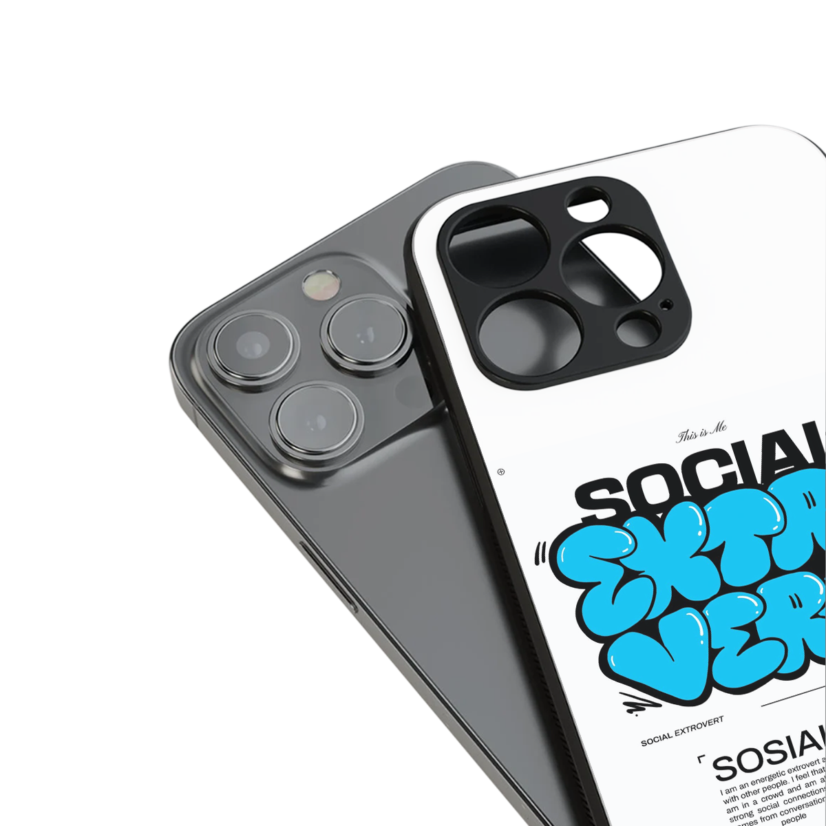 Social Extrovert stylish phone case for iPhone 16 | glossy glass and slim fit