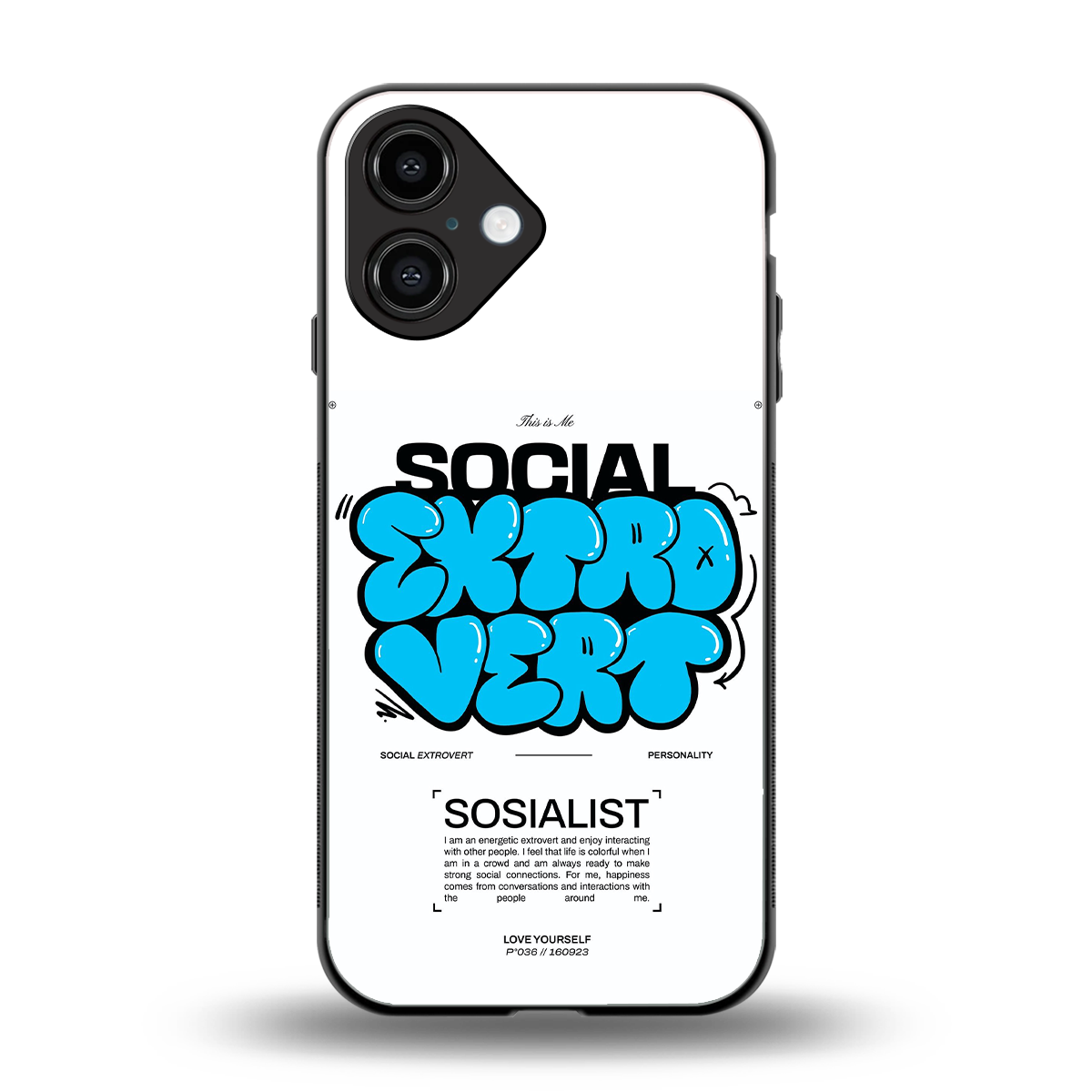 Social Extrovert back phone cover | glass case for iphone 16