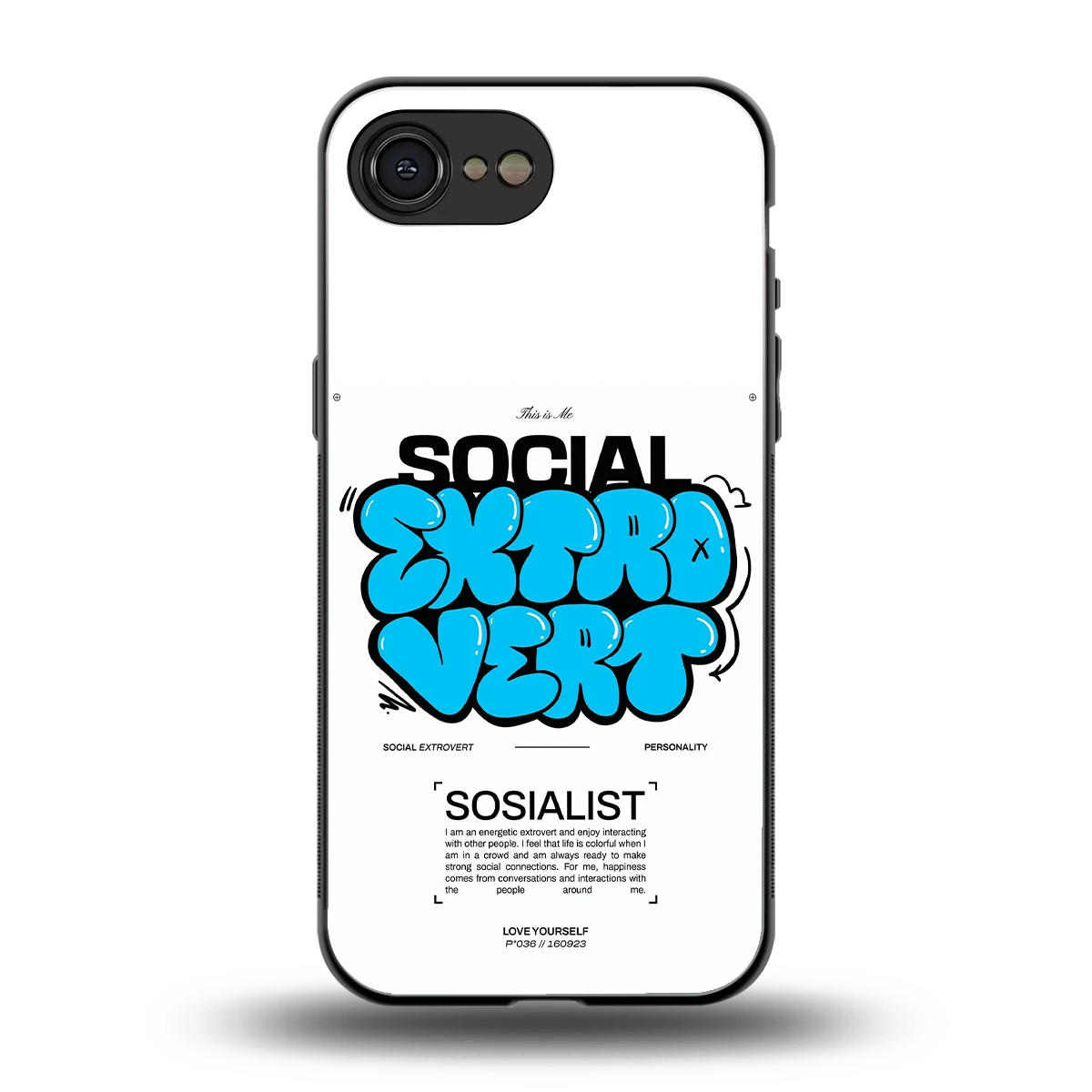 Social Extrovert back phone cover | glass case for iphone 16e