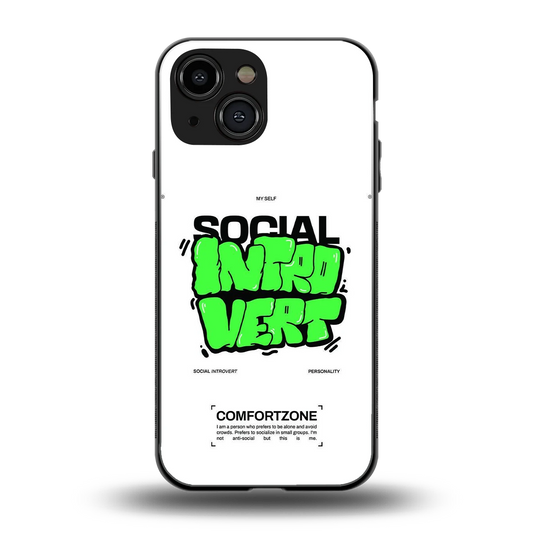 Social Introvert back phone cover | glass case for iphone 13 mini