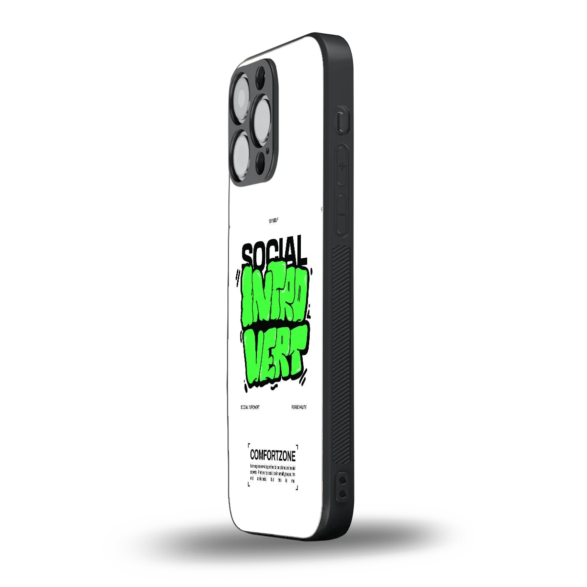 Social Introvert iphone 15 pro max mobile cover | shockproof glass phone case