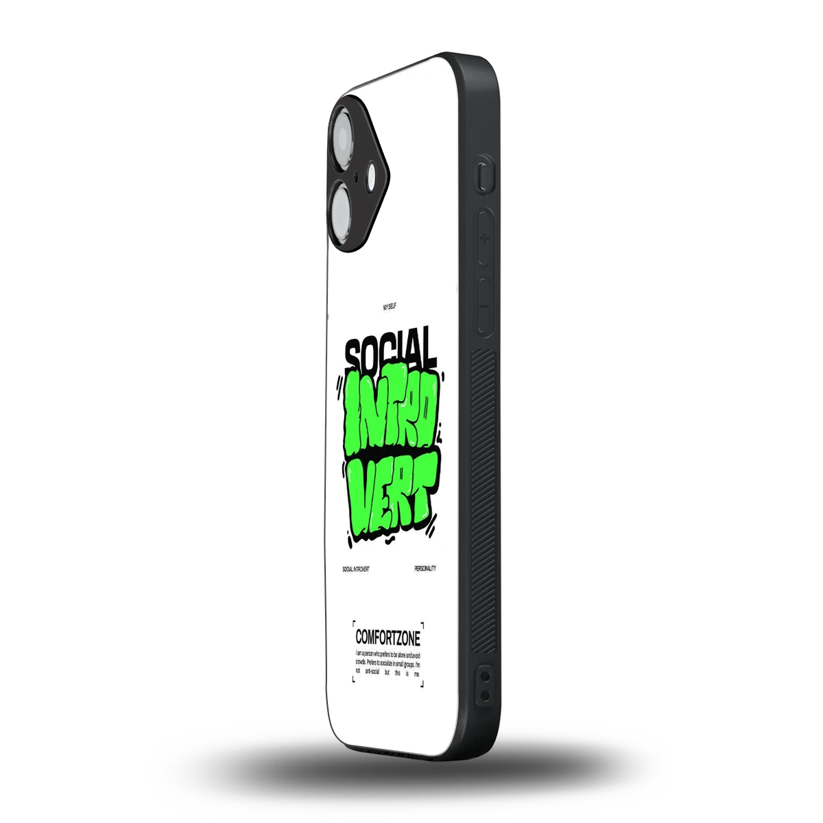 Social Introvert iphone 16 plus mobile cover | shockproof glass phone case