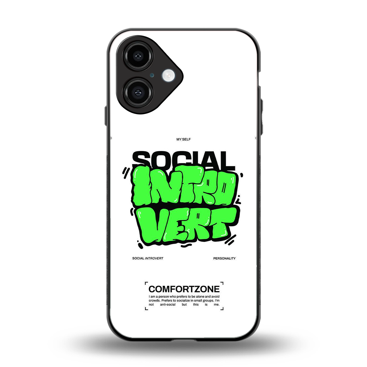 Social Introvert back phone cover | glass case for iphone 16