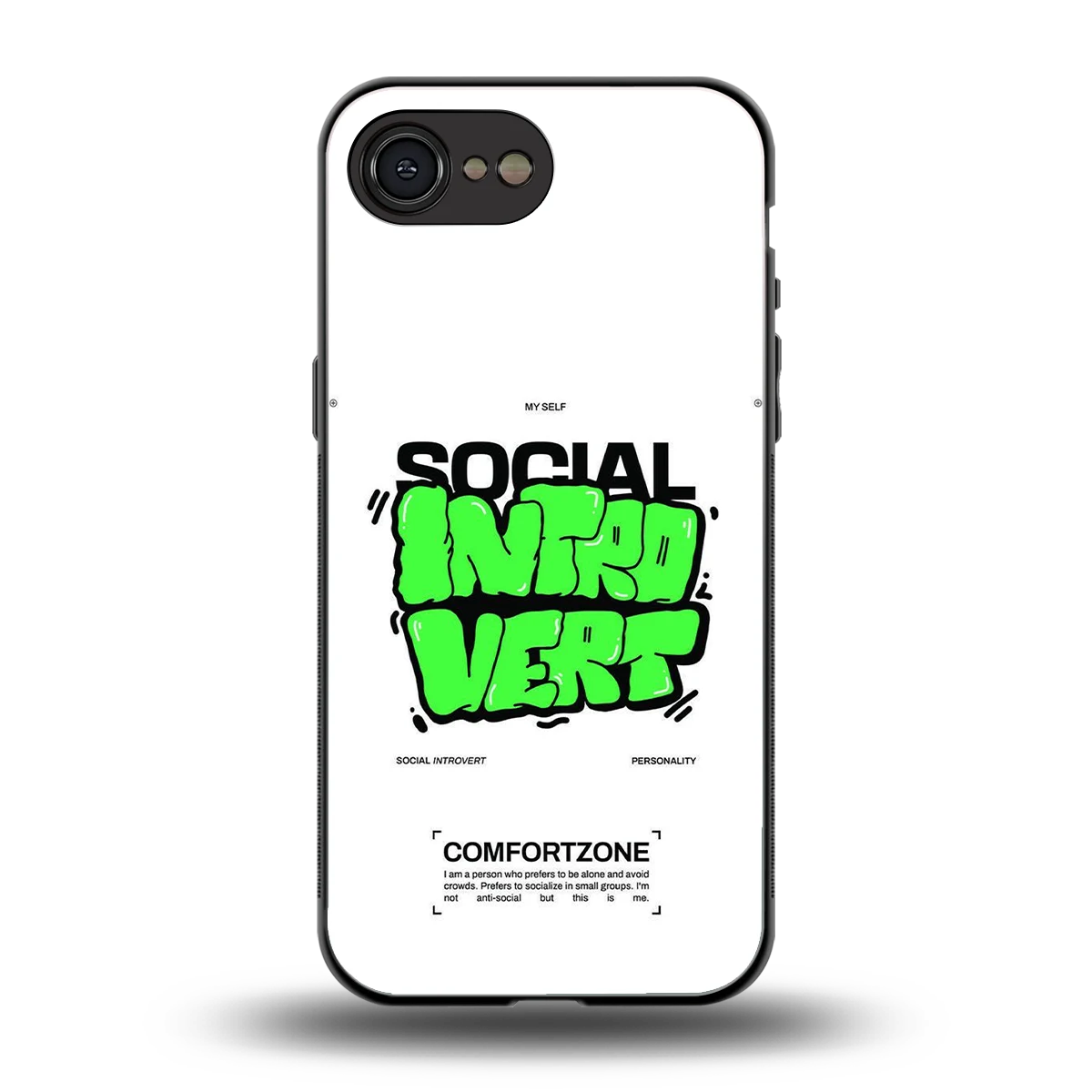 Social Introvert back phone cover | glass case for iphone 16e