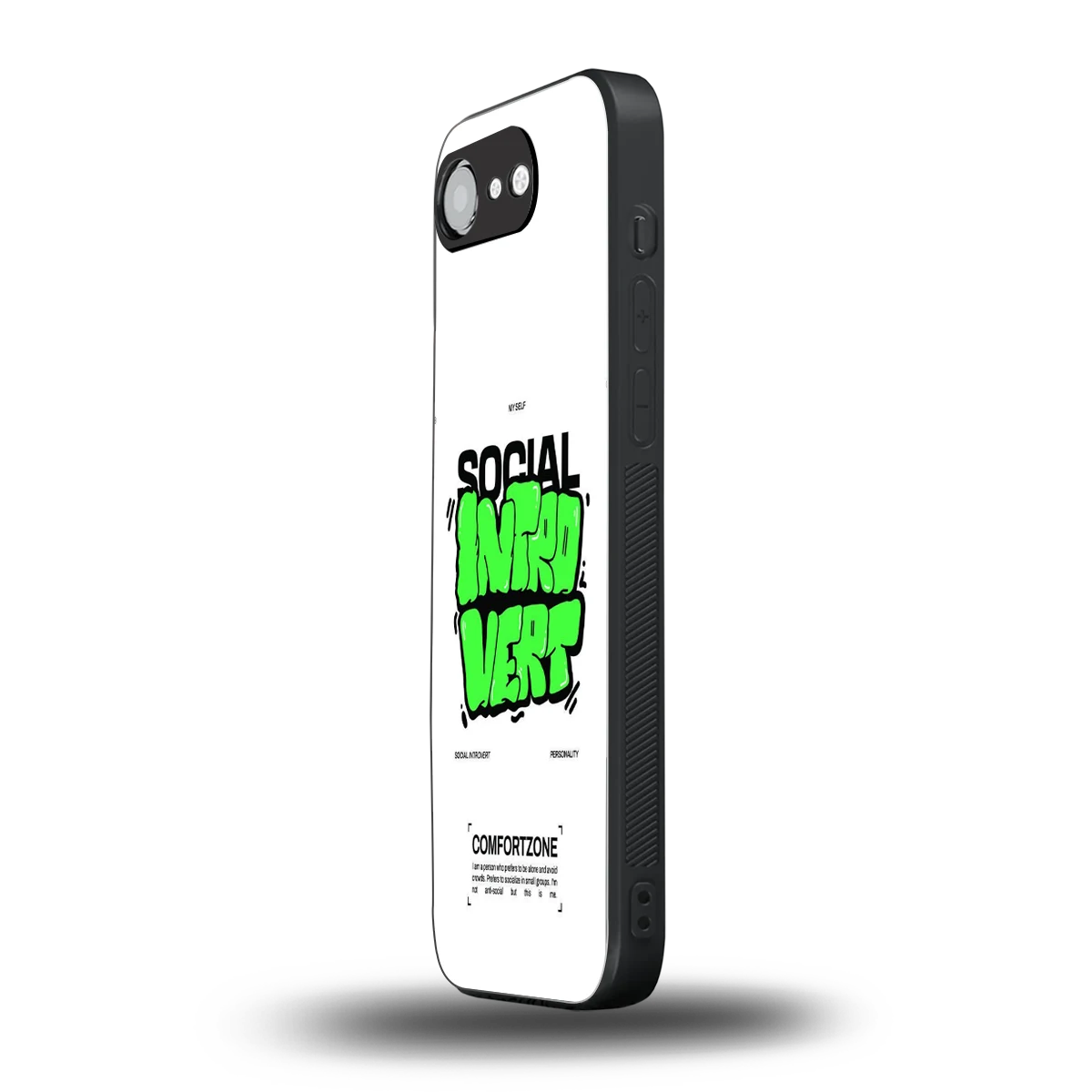 Social Introvert iphone 16e mobile cover | shockproof glass phone case