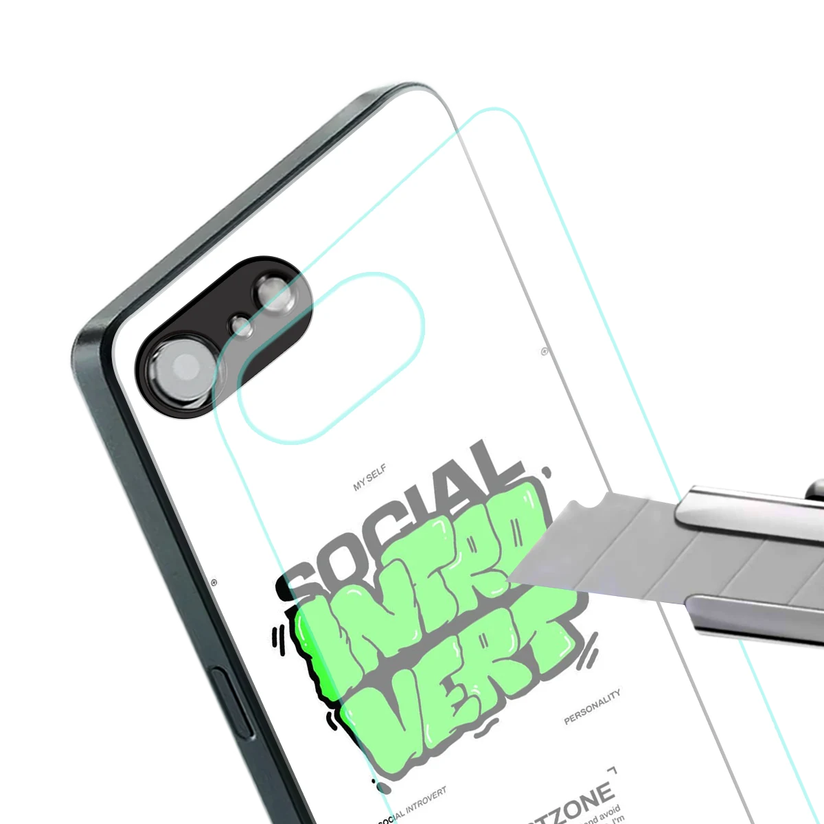 Social Introvert stylish phone case for iphone 16e | glossy glass and slim fit