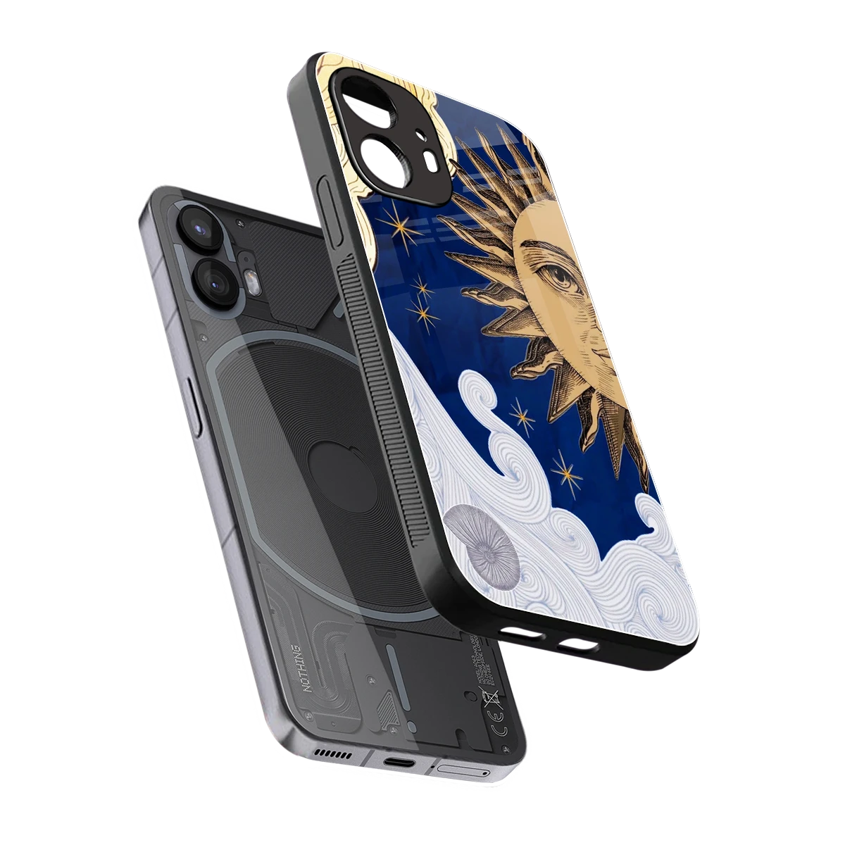 Solar Bliss sleek nothing phone 2 cover with tempered glass back and TPU edges