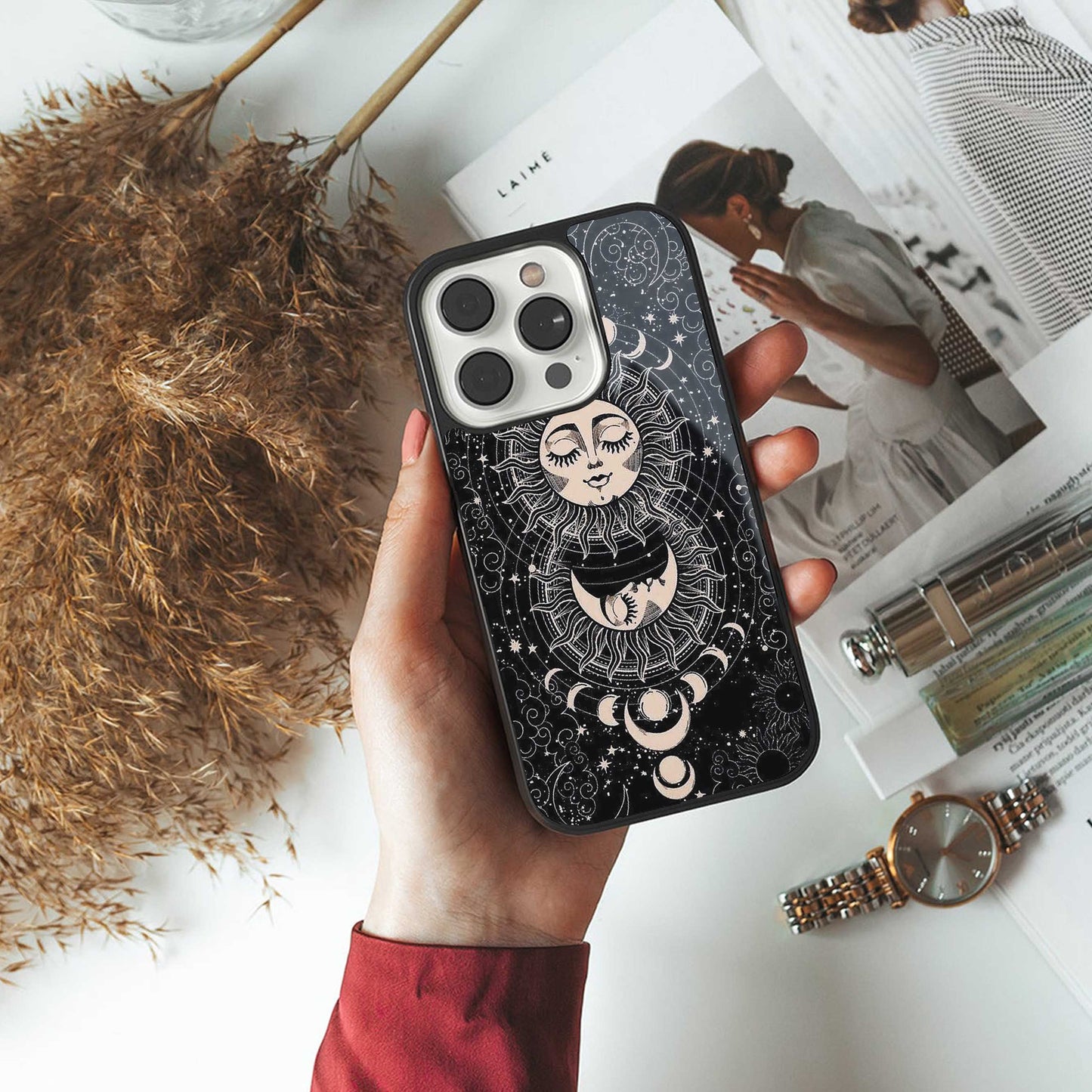 Solar Eclipse TPU glass hybrid case for iPhone 16 | premium mobile back cover