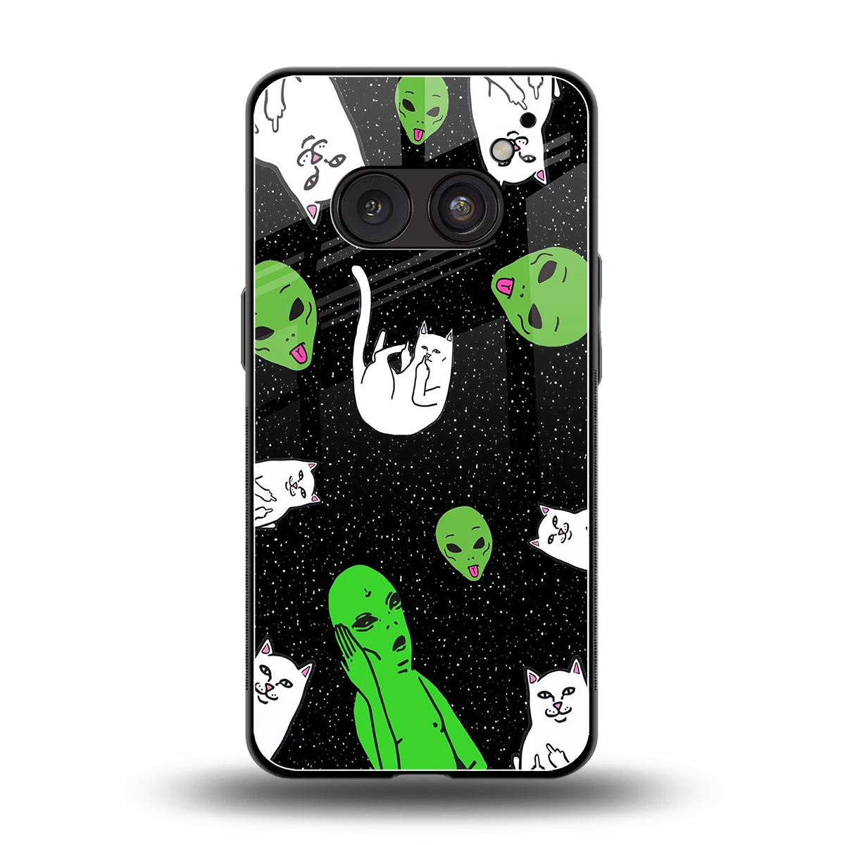 Space Kitty back phone cover | glass case for nothing phone 2a