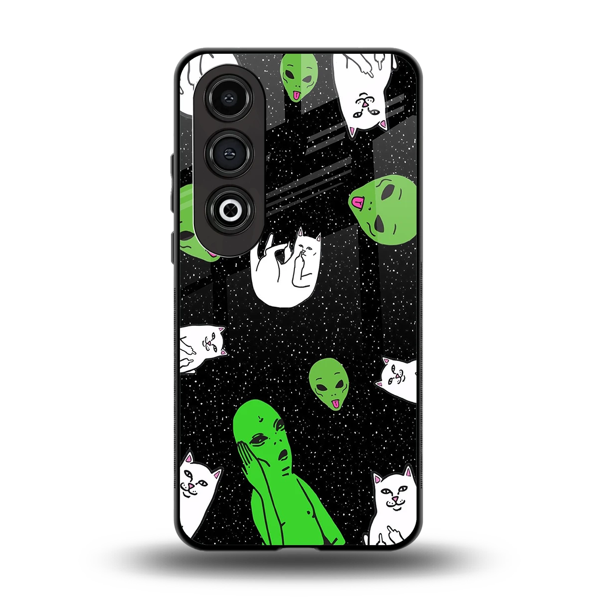 Space Kitty back phone cover | glass case for oneplus nord ce 4