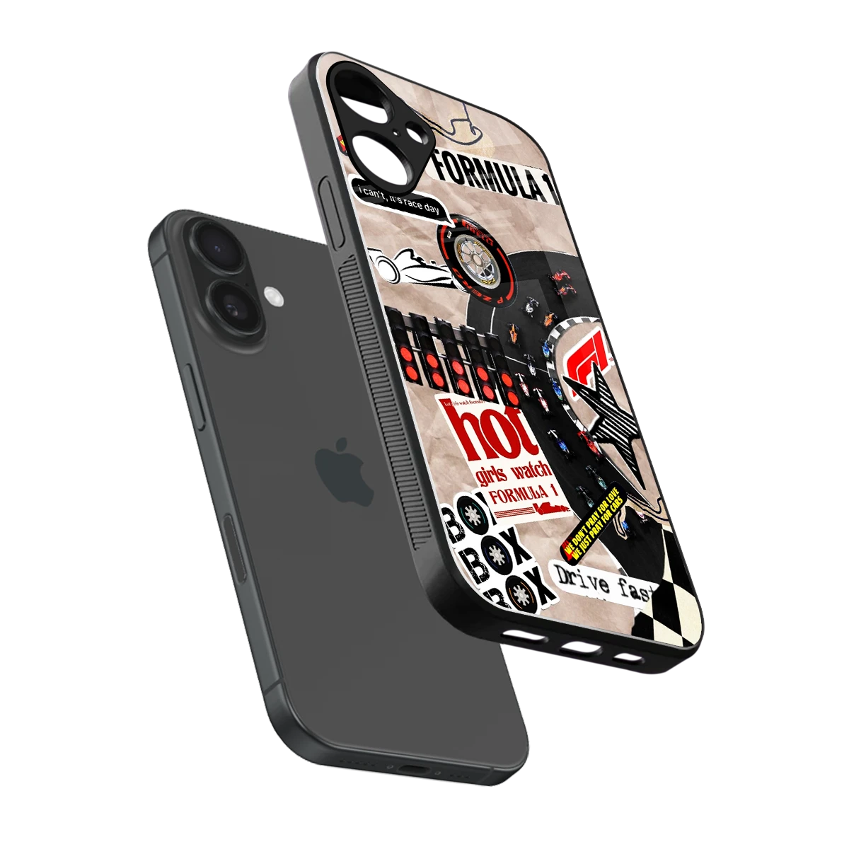 Speedline sleek iphone 16 plus cover with tempered glass back and TPU edges