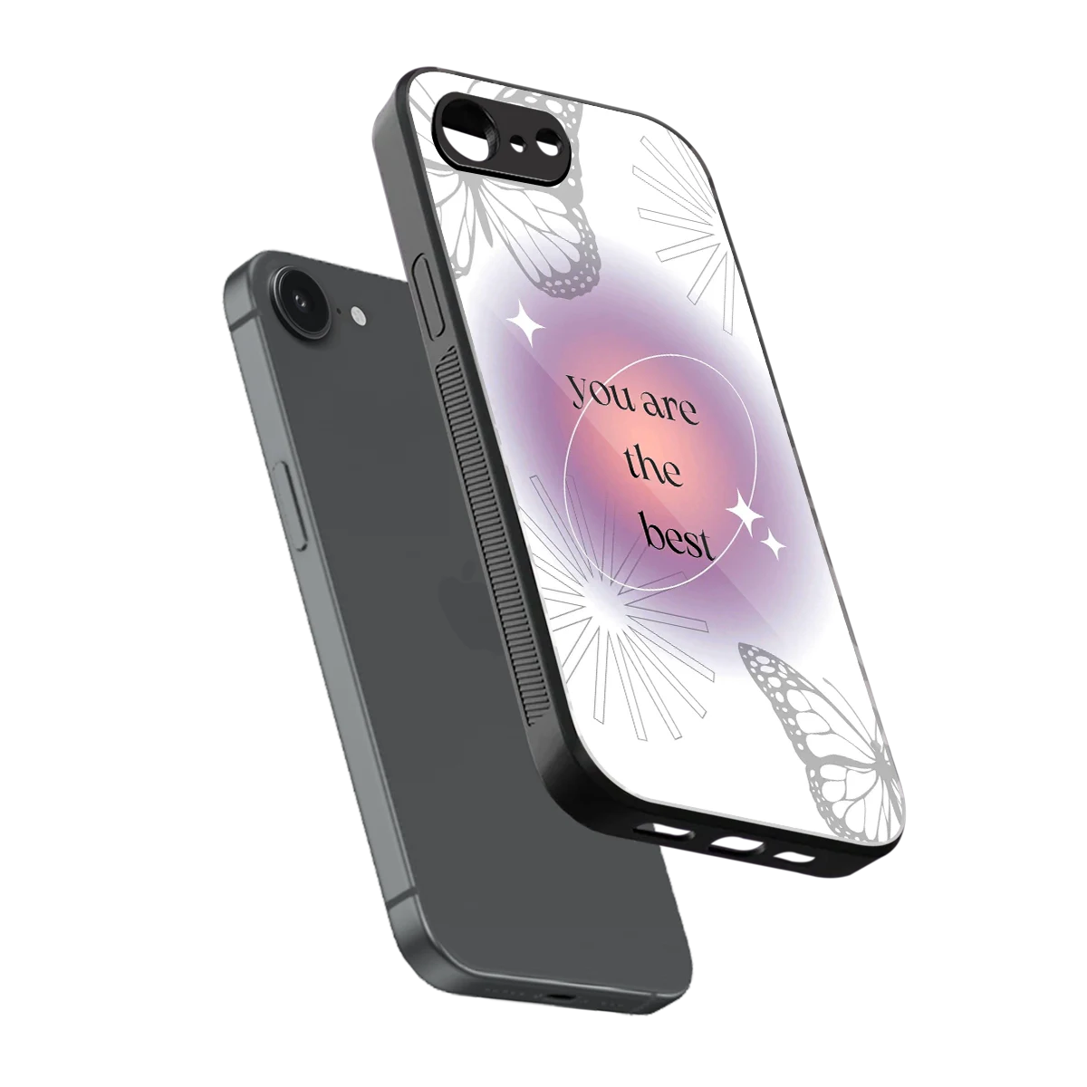 Star Power sleek iphone 16e cover with tempered glass back and TPU edges