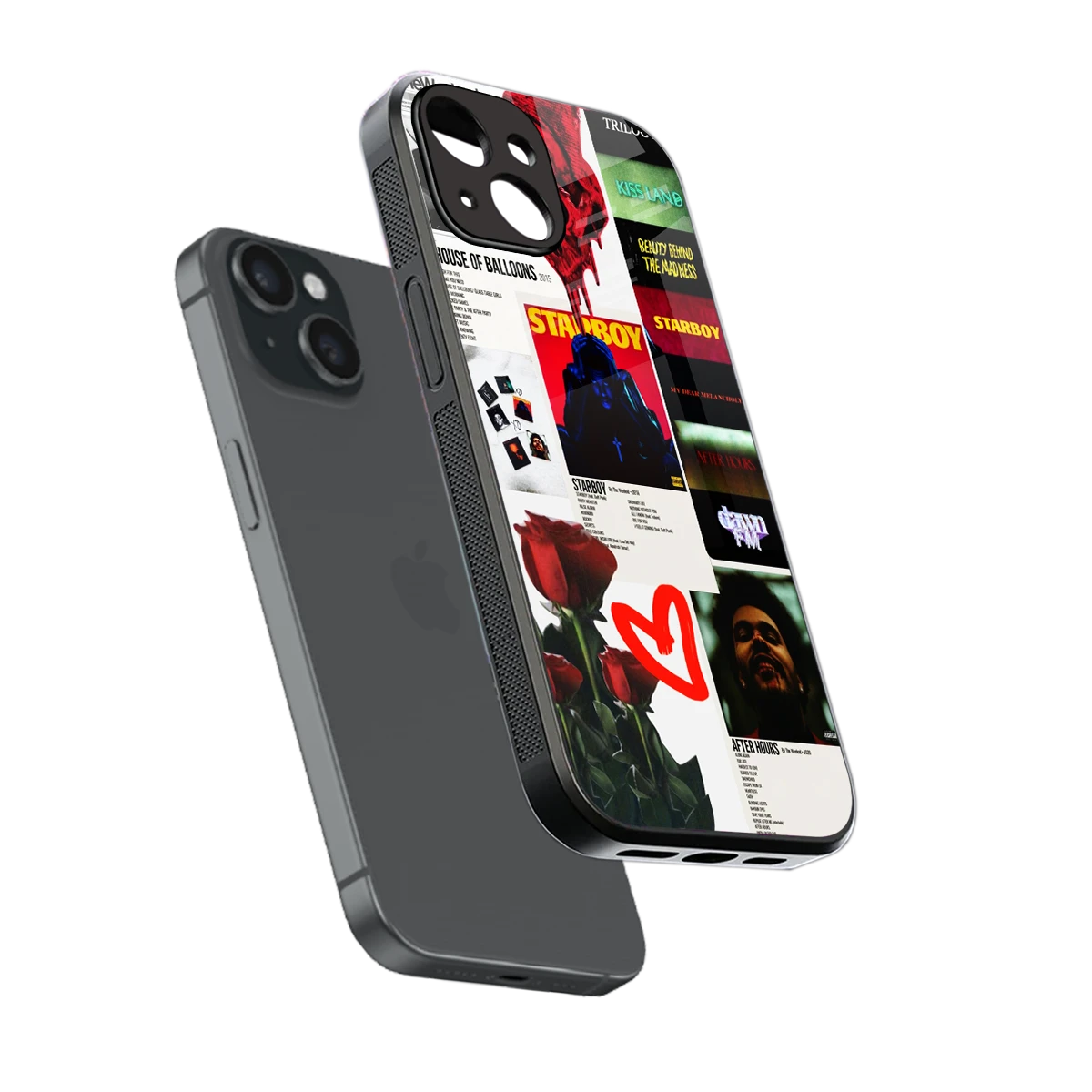 Starboy Collage sleek iphone 13 cover with tempered glass back and TPU edges