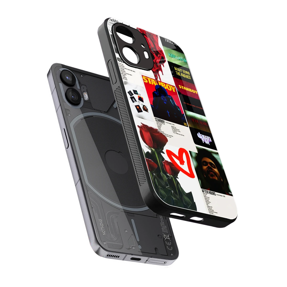 Starboy Collage sleek nothing phone 2 cover with tempered glass back and TPU edges