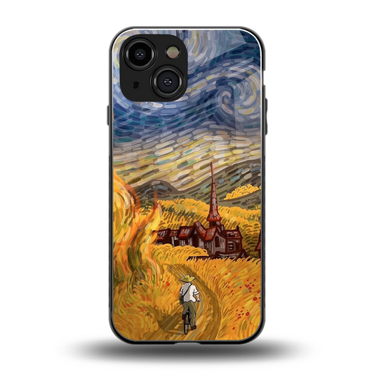 Starry Ride back phone cover | glass case for iphone 13 mini